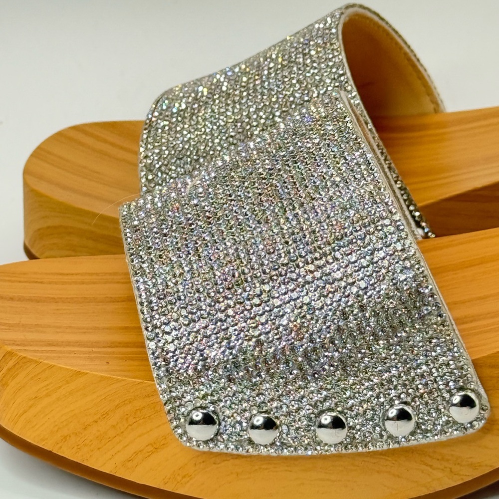 JESSICA SIMPSON JS-REXILE SILVER SHIMMER SAND SANDALS SIZE 6.5 M - NEW - Picture 8 of 11